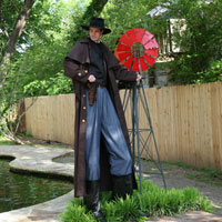 old west cowboy stilt walker